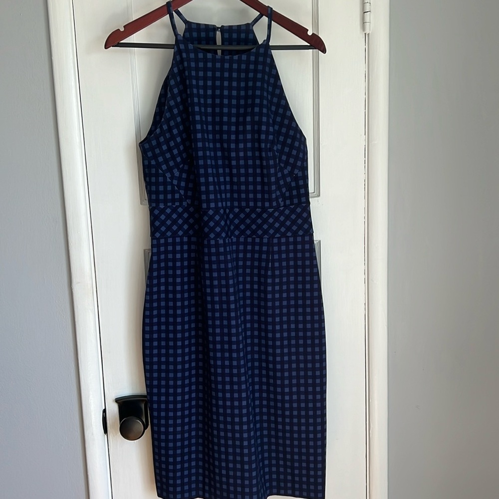Banana Republic blue checkered dress size 12